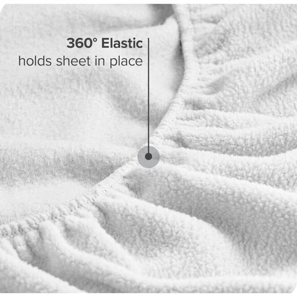 Bare Home Premium Polar Fleece Sheet Set - Queen Size - Fitted, Flat & 2 Cases - Picture 4 of 6